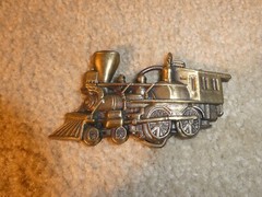 Vintage Brass Steam Locomotive Belt Buckle 4 1/4&Prime; Wide
