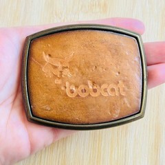 Vintage El Cid Bobcat belt buckle Leather brass Rare