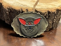 1976 Chevrolet Bicentennial Belt Buckle Chevy Eagle Logo R Roberts USA RARE GMAD