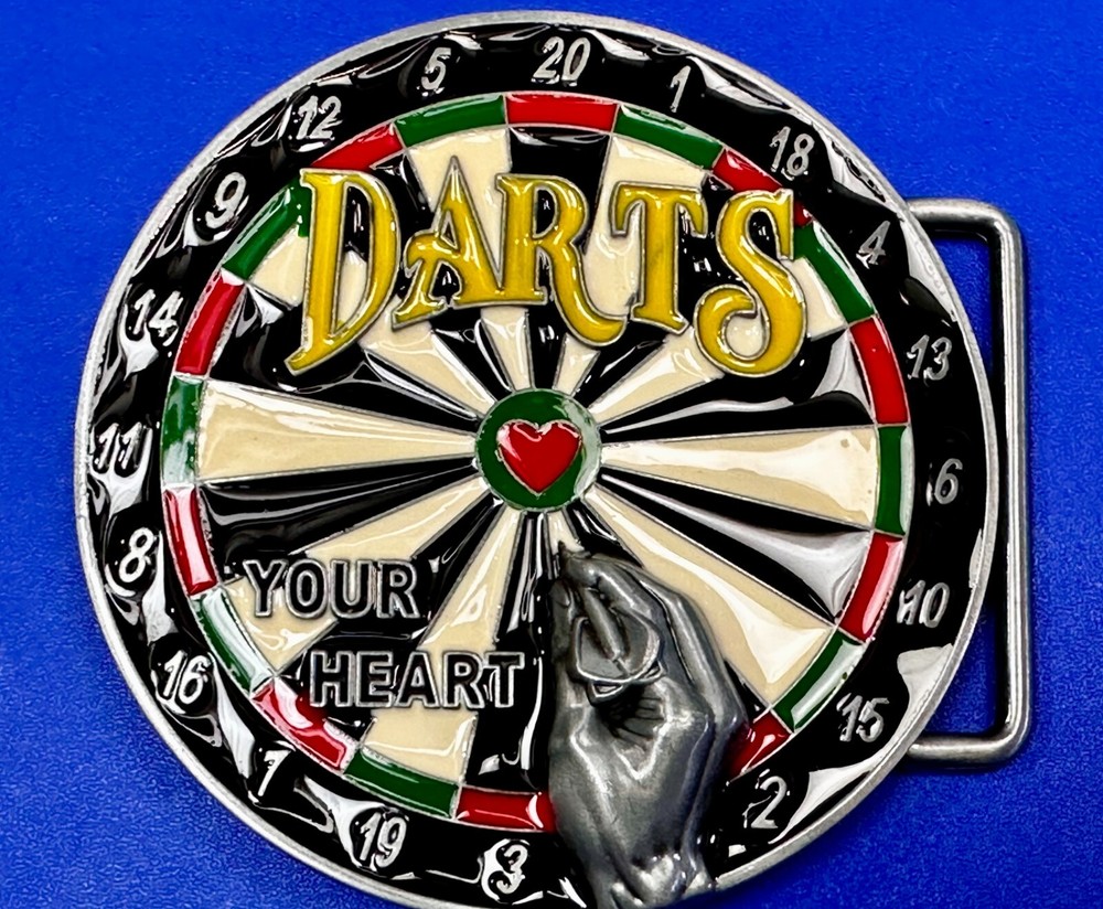 Throwing Darts – Your Heart Dart Game Love Board Sports Bar Novelty Belt Buckle