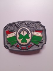 Tanside Ltd Ireland Fighting Irish Belt Buckle W/Shamrock Flag Vintage 2004DD236