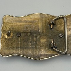 Vintage Western Belt Buckle Two Tone Stone Center