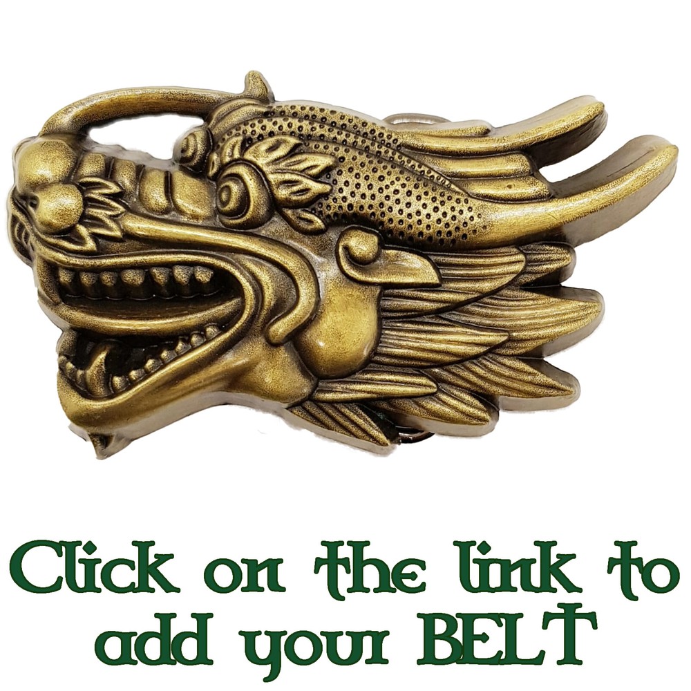 Chinese Dragon Belt Buckle Brass Finish Biker Gothic calendar martial