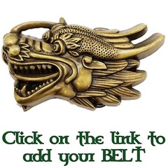Chinese Dragon Belt Buckle Brass Finish Biker Gothic calendar martial