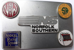 belt buckle 1970s Norfolk & Southern railroad Nickel Rate Road Wabash logos