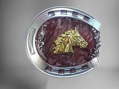Horse Shoe Western Cowboy Belt Buckle Hebilla Fina Rodeo Herradura Con Caballo