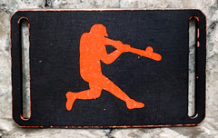 GRIP6 BELT BUCKLE – RUSTIC PAINT – BASEBALL PLAYER – PAINTED! – 1.5 INCH WIDE