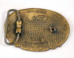 Team Calf Ropers 1982 men&rsquo;s brass belt buckle high relief 3.5 inches