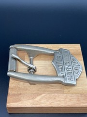 Harley-Davidson Belt Buckle Mens Silver Metal Shield Logo USA Motorcycles 2&Prime;x3&Prime;