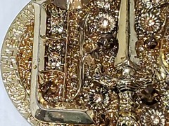 Gold Plated Crystal Belt Buckle by SILVER DAGGER Mythical Dungeon Theme $295