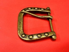 Replacement Brass Tone Studded Theme Harp Shaped Vintage Belt Buckle