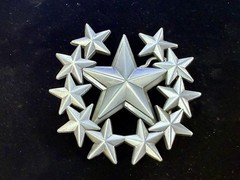 Eleven Five Pointed Star Cutout Silver Color Western Style LARGE Belt Buckle
