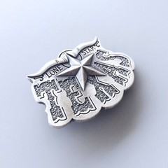 Vintage Silver Plated Western Star Cowboy Belt Buckle Boucle de Ceinture