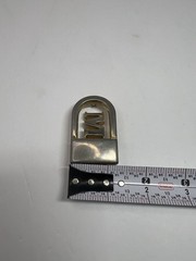 VTG Pat Pending Initial M Monogram Two Tone Gold Silver Belt Buckle Italy