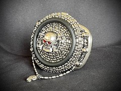 “ Skull Reliquary Halo” Buckle Gothic Beaded Chain 3” x 3” OOAK Darren McNeese