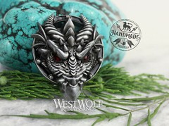 Dragon Head Belt Buckle for 1.5 inch Wide Belts — Fantasy/Skyrim/Silver/Viking