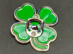 Lucky four leaf clover shamrock novelty bottle opener belt buckle