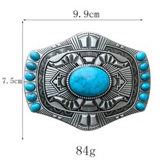 Zinc alloy belt buckle, turquoise Bohemian belt buckle, Western style