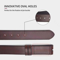 MACBORO 1-1/2&Prime; (38mm) Leather Belt Without Size 35 (Fits Waist 31-32）, Brown