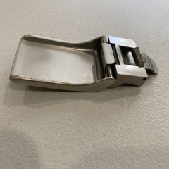Belt Buckle Marked “Italy” Lion Face In Round, Scrolled Circle