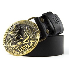 Brass belt buckle « 3D Klamra », Skull buckle, Ukrainian Molfar, Logo Klamra
