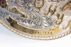 Vtg 1980 RMQHA Top Ten Trophy Belt Buckle Rocky Mountain Quarter Horse Colorado