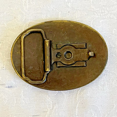 Vintage Long Haul Belt Buckle Bronze Tone Truck Driver USA Stagecoach Western