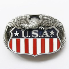 USA 3D Flag w/ Eagle U.S.A. American Metal Belt Buckle