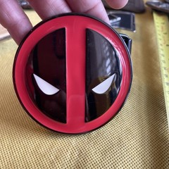 Marvel Heroes Deadpool Graphic Belt Buckle Black Red Clamp Closure Anchor