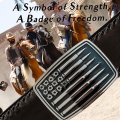 LKKLUYIC Western Belt Buckles for Men Cowboy Buckle Large, Silver