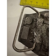 Vintage Monster Truck 4×4 Off Road SUV Belt Buckle Silver Tone 3D Relief 1988