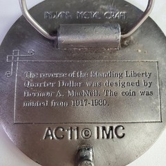 Indiana Metal Craft Standing Liberty Quarter Eagle Belt Buckle AC11 IMC Silver