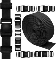 2&Prime; Heavy-Duty Buckle & Straps Set: 6-Pack Side Release Plastic Buckles+11 Yards