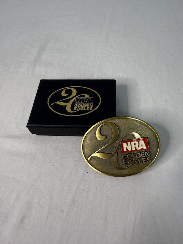 Vintage NRA Brass Golden Eagles Belt Buckle Commemorative Series NIB