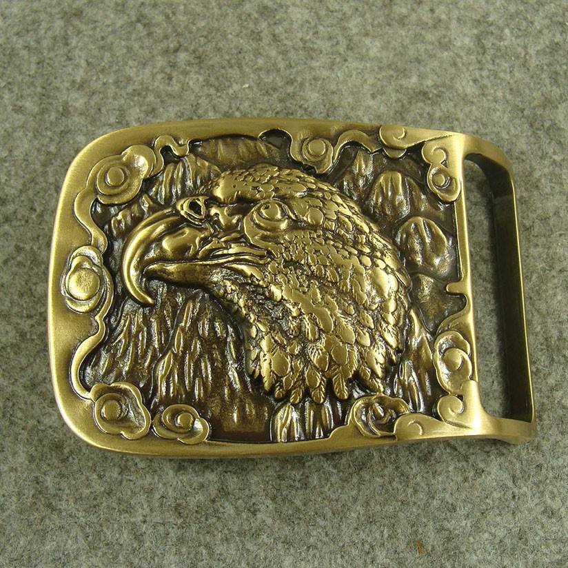 Solid Brass “ Eagle ” rectangle Belt Buckles 1.5&Prime; Plate Pin western Buckle Z336