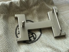 H 24mm silver belt buckle