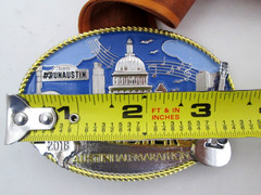 2018 Austin Half Marathon Belt Buckle Lanyard Ribbon Running Texas Finisher Race