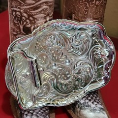 Four Aces Western Belt Buckle Cowboy Rodeo Jeans Buckle Silver-tone
