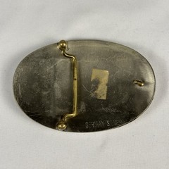 Vintage Style Initial O Belt Buckle Gold Tone Brown Enamel Monogram