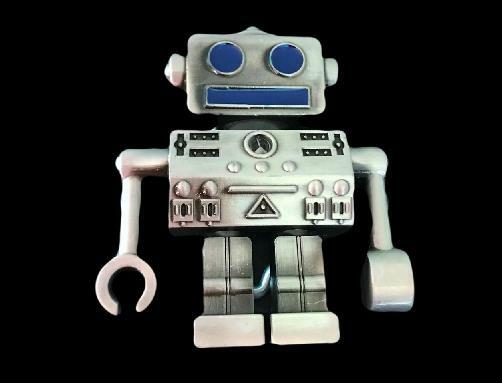 Silver 3D Red Robot Cartoon Belt Buckle Belts Buckles