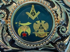 Vintage Masonic 32nd Degree Freemasons Belt Buckle