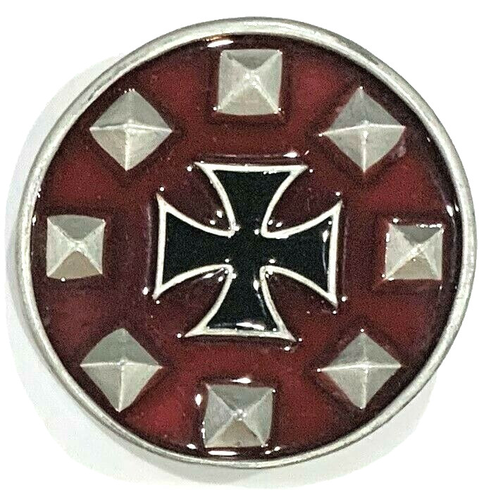 Maltese Cross Belt Buckle Biker Gothic New Distressed