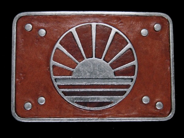 UC05142 GREAT **SETTING SUN** ART FASHION LEATHER SILVERTONE BELT BUCKLE