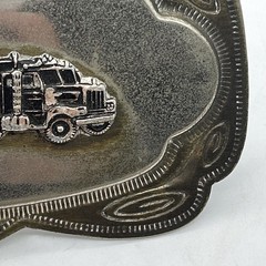 Vintage Truck Trailer Metal Belt Buckle Trucker