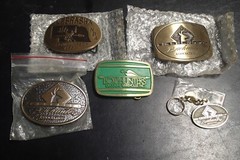 7-TOTAL BUCKLES BOW HUNTERS BELT BUCKLES MARKED #25 KEY CHAIN TOURQUOISE & USAF