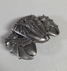 Belt Buckle DRAGON Wings Horns 3.75&Prime; Pewter Color Fit 1.5&Prime; Belt Creepy