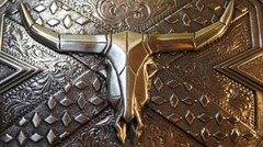Nocona Western Belt Buckle Longhorn Steer Head Skull Silver 37680