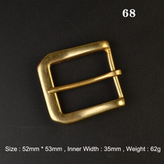 35mm Pin Single Prong Clip Buckle for Men Leather Belt Replacement Retro Brass