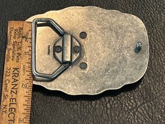 Iron Cross belt buckle, Maltese style symbol with dark enameled finish