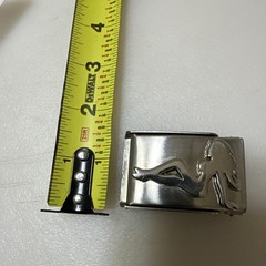 Trucker Mud Girl Flap Belt Buckle Sexy Lady Pinup Belt Buckle Silver Chrome